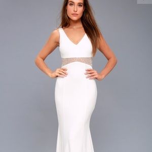 NWT Luella White Beaded Maxi Dress